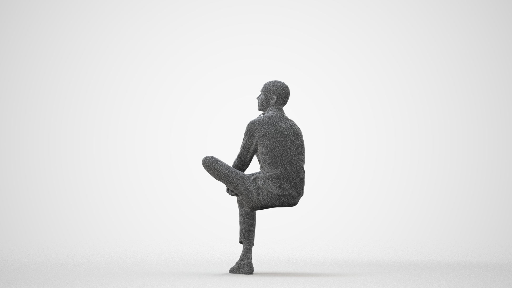 scanned 3D man business, photogrammetry people for Enscape and V-Ray, square thumbnail