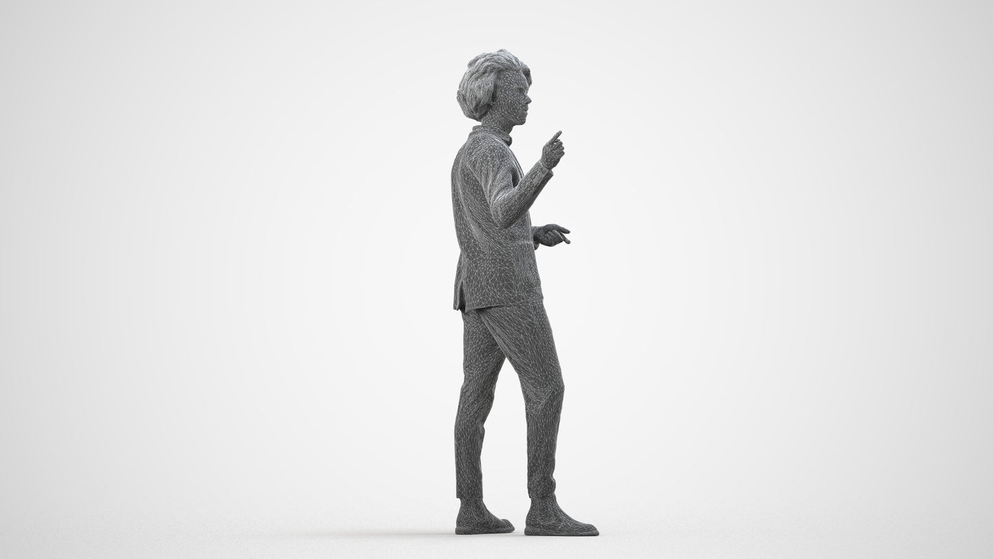 realistic 3D man business shopping, scanned archviz people for Blender and 3ds Max, wireframe side view