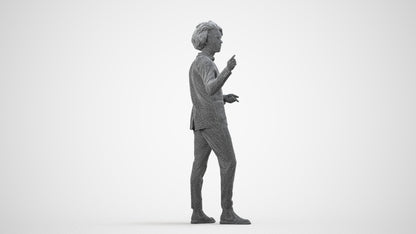 realistic 3D man business shopping, scanned archviz people for Blender and 3ds Max, wireframe side view