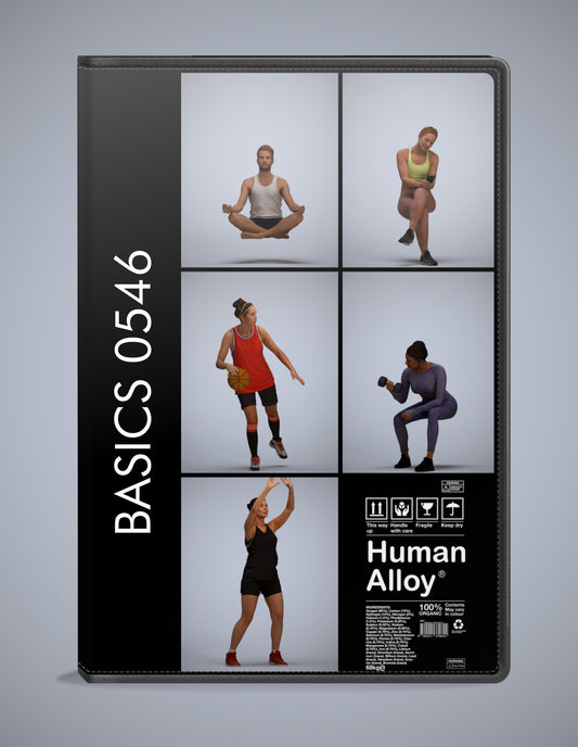 realistic 3D humans sport pack, 5 archviz people FBX OBJ for Blender