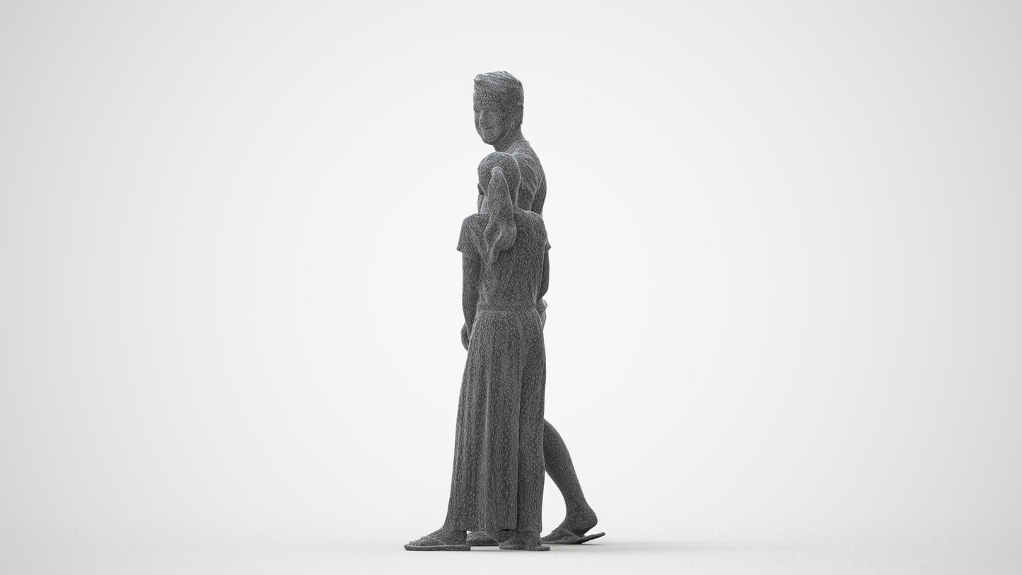 realistic 3D human girl kids, archviz people FBX OBJ for Blender, square thumbnail