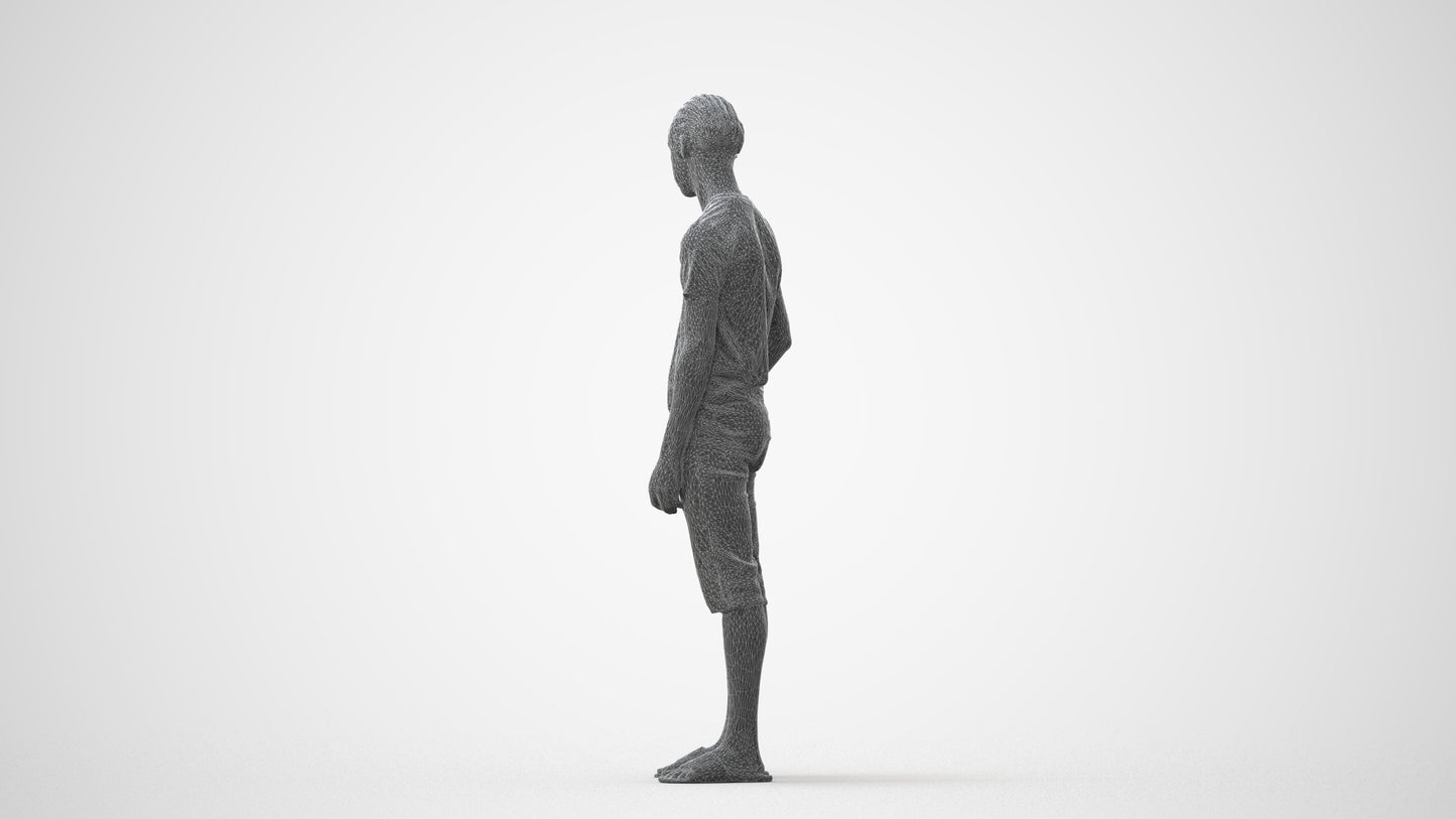 photogrammetry 3D boy casual kids, realistic human model archviz FBX, square thumbnail