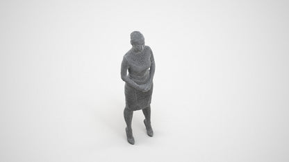 scanned 3D woman business, photogrammetry people for Enscape and V-Ray, wireframe three-quarter view