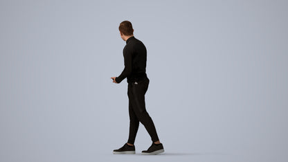 realistic 3D boy casual kids, scanned archviz people for Blender and 3ds Max, three-quarter view render