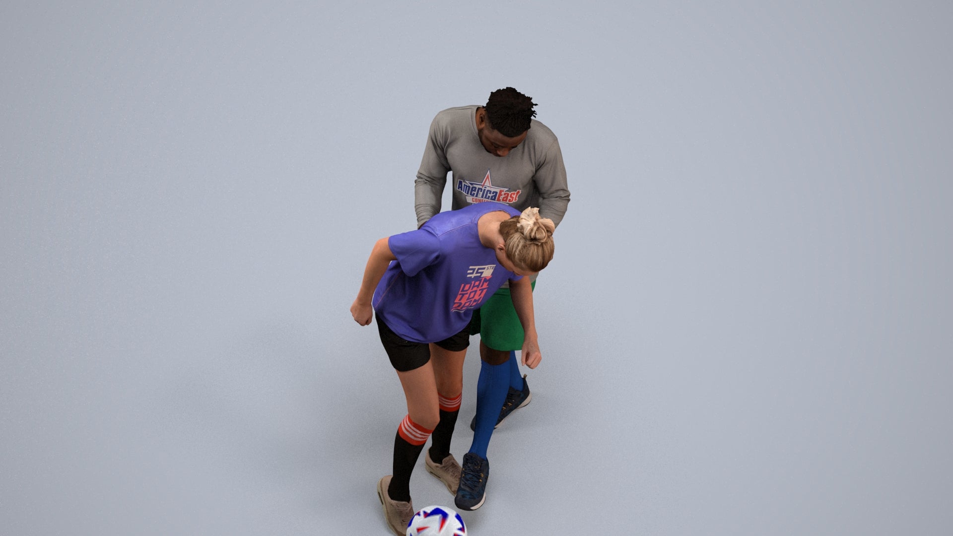 scanned 3D woman sport, photogrammetry people for Enscape and V-Ray, back view render