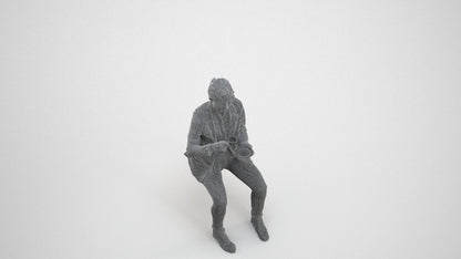 scanned 3D woman business, photogrammetry people for Enscape and V-Ray, wireframe three-quarter view