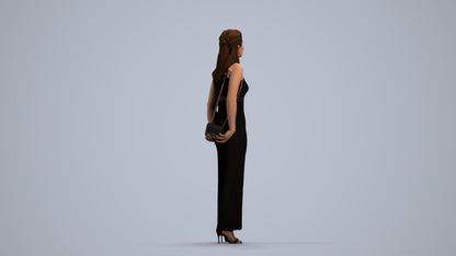3D scanned woman formalaffairs formal, photorealistic archviz people for Enscape and SketchUp, front view render