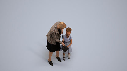 photogrammetry 3D girl casual kids, realistic human model archviz FBX, back view render