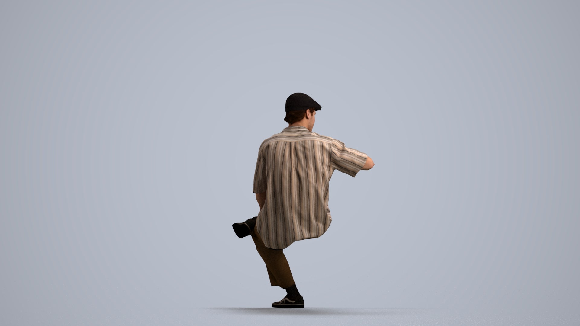 realistic 3D people man casual sitting, render-ready for V-Ray and Corona, FBX OBJ, front view render