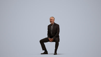 realistic 3D human man business, archviz people FBX OBJ for Blender, standing pose render