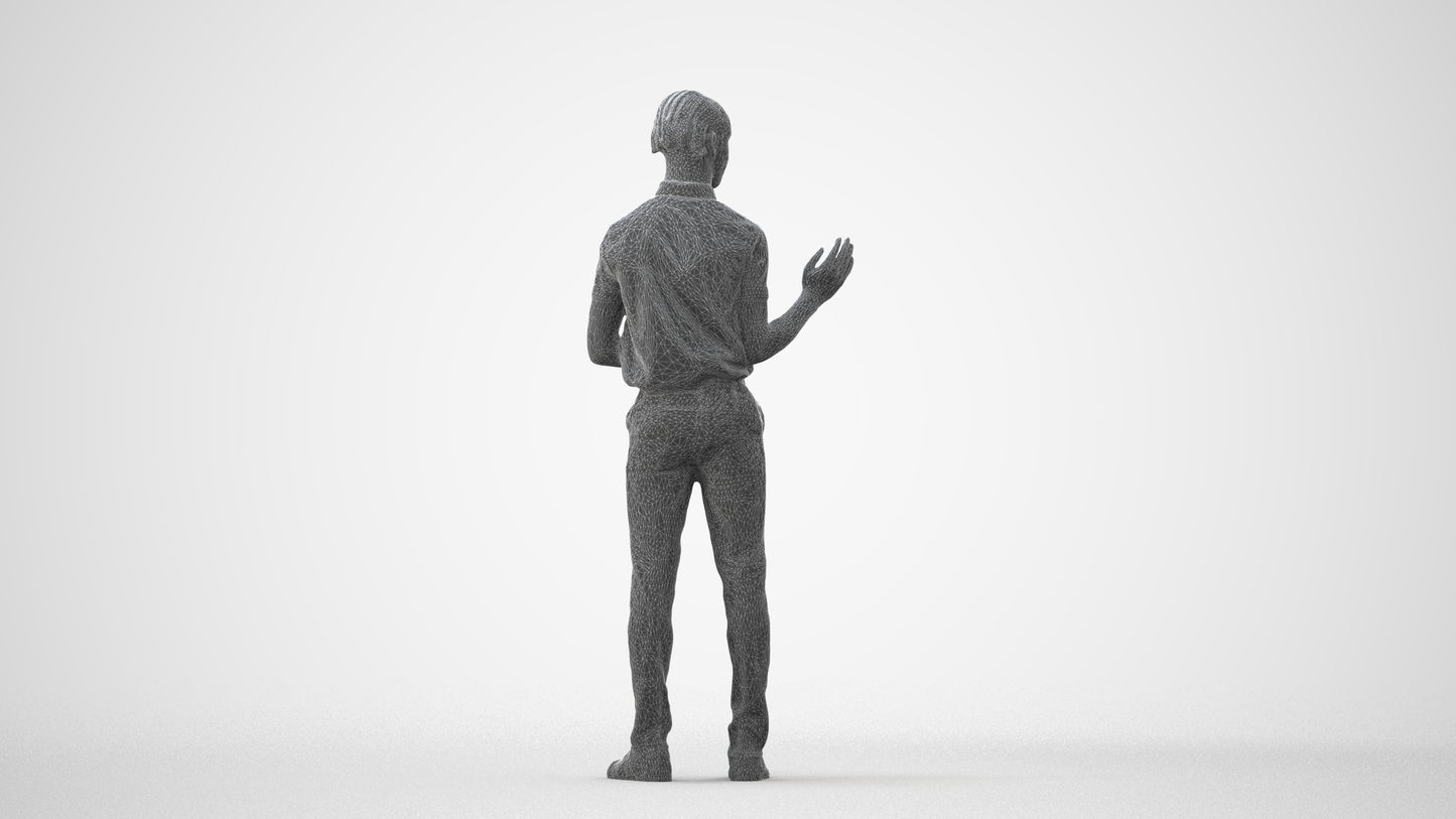 photogrammetry 3D boy hospitality, realistic human model archviz FBX, square thumbnail