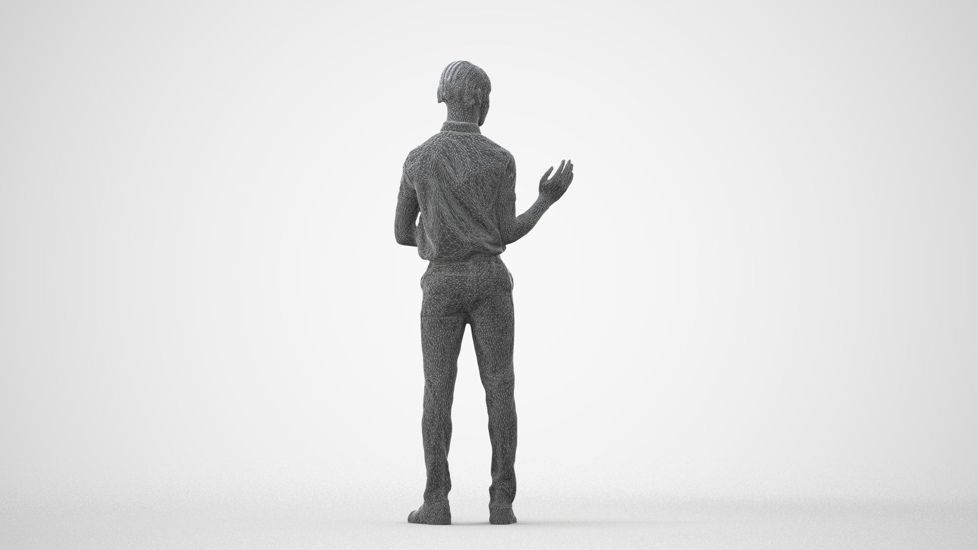 photogrammetry 3D boy hospitality, realistic human model archviz FBX, square thumbnail
