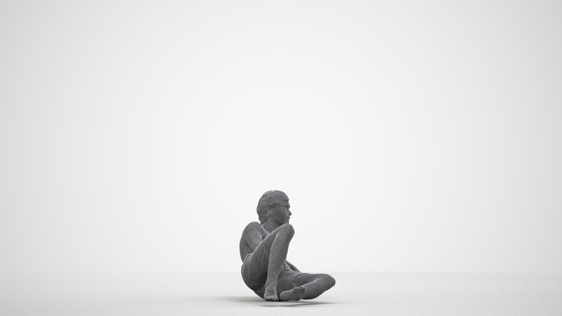 photogrammetry 3D man pool, realistic human model archviz FBX, wireframe side view