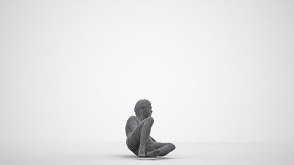 photogrammetry 3D man pool, realistic human model archviz FBX, wireframe side view