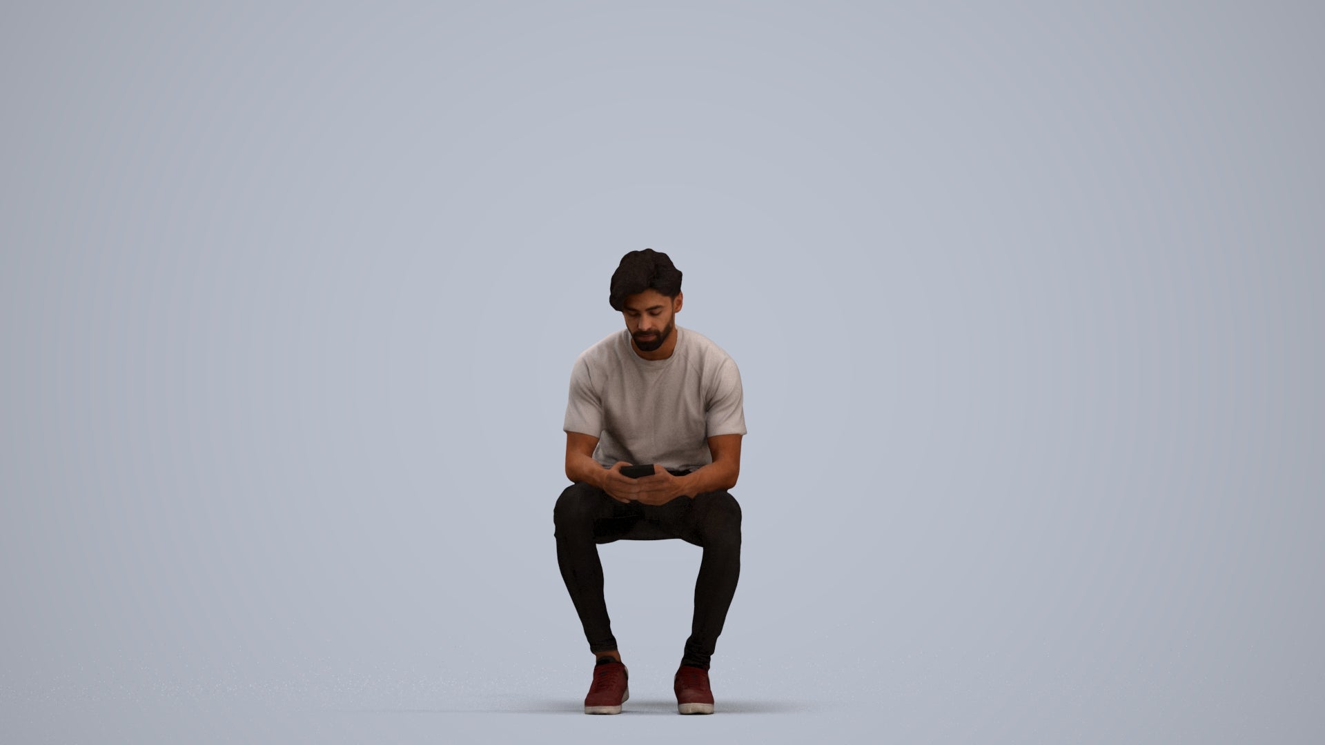 realistic 3D human man casual sitting, archviz people FBX OBJ for Blender, standing pose render