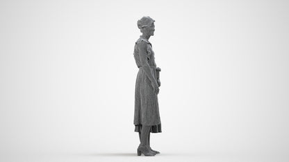 3D people model girl casual kids, scanned human for 3ds Max rendering, wireframe side view