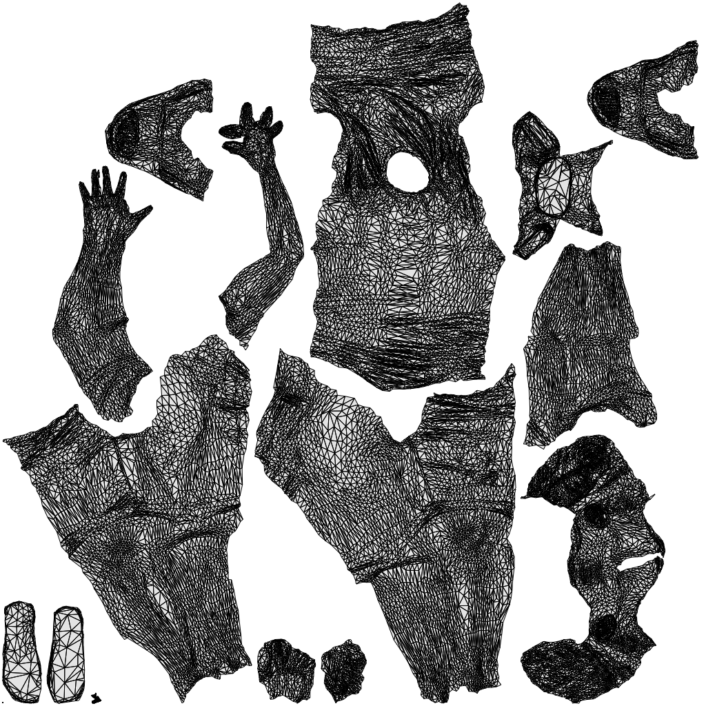 3D people model boy casual kids, scanned human for 3ds Max rendering, wireframe top-down view