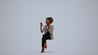 3D people model woman business, scanned human for 3ds Max rendering, standing pose render