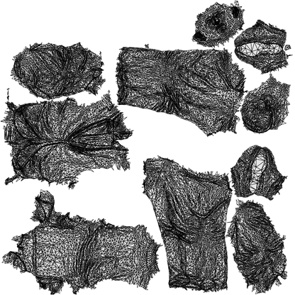 3D people model man business standing, scanned human for 3ds Max rendering, wireframe top-down view