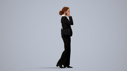 scanned 3D woman business, photogrammetry people for Enscape and V-Ray, side view render