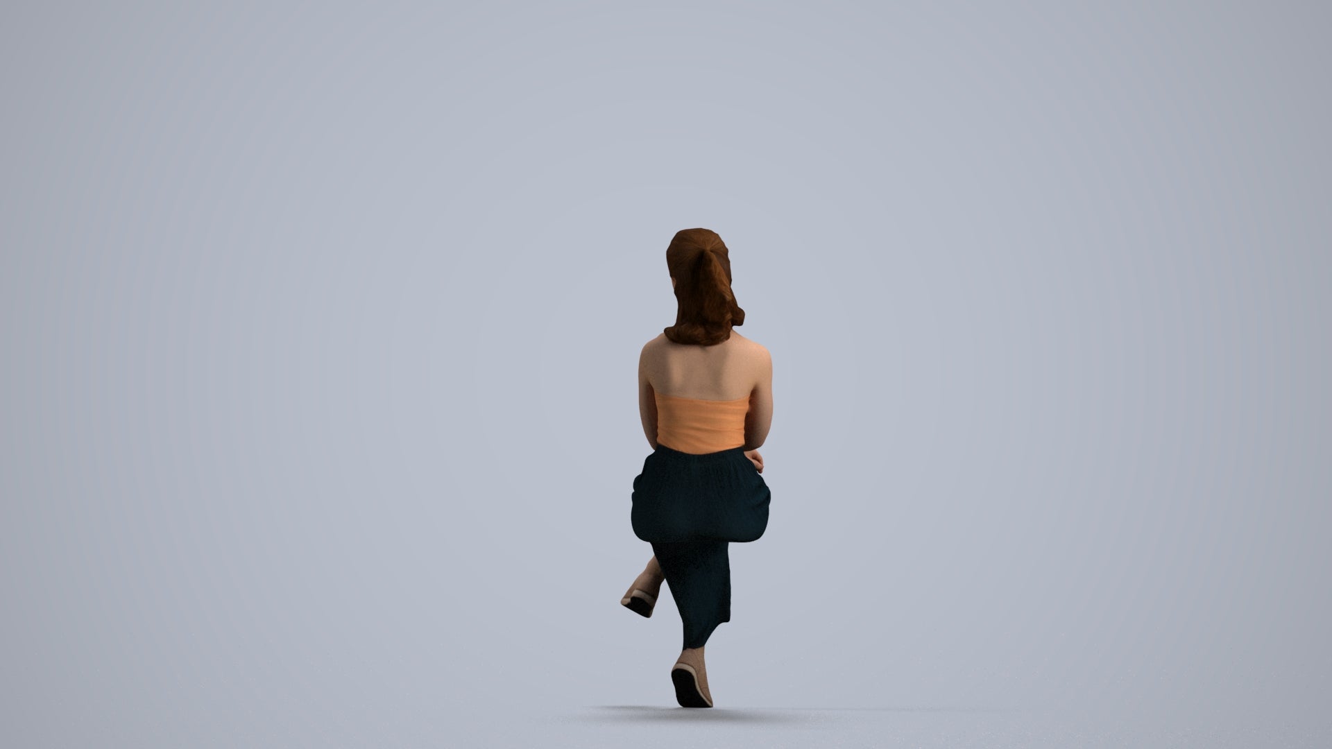realistic 3D people girl casual kids, render-ready for V-Ray and Corona, FBX OBJ, front view render