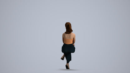 realistic 3D people girl casual kids, render-ready for V-Ray and Corona, FBX OBJ, front view render