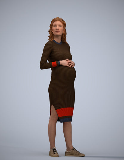 realistic 3D human woman casual standing, archviz people FBX OBJ for Blender