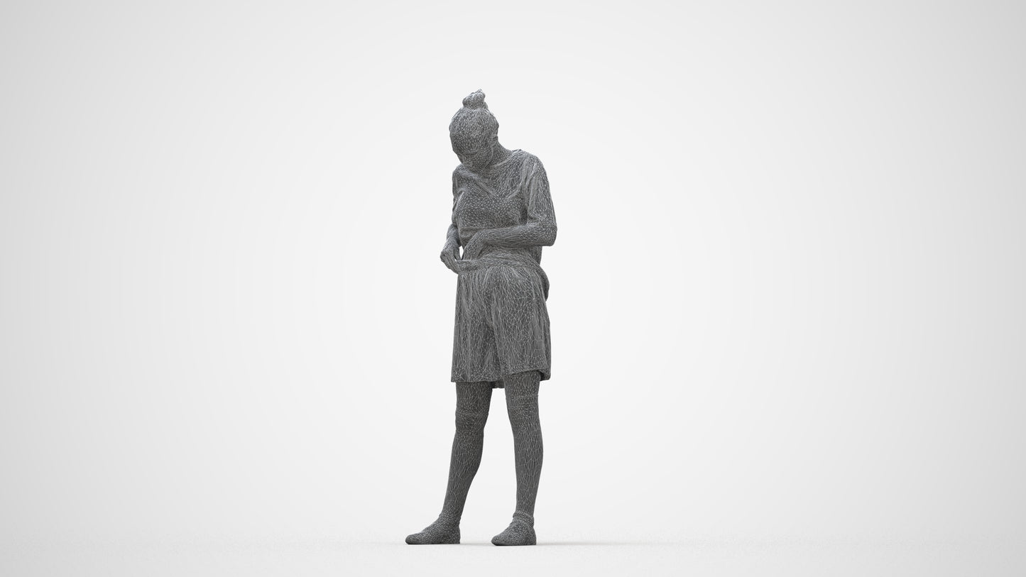 realistic 3D people girl sport, render-ready for V-Ray and Corona, FBX OBJ, wireframe back view