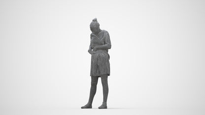 realistic 3D people girl sport, render-ready for V-Ray and Corona, FBX OBJ, wireframe back view