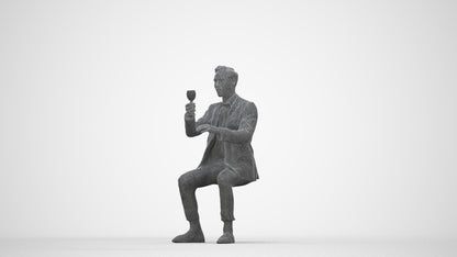 realistic 3D human man formal formalaffairs, archviz people FBX OBJ for Blender, wireframe back view