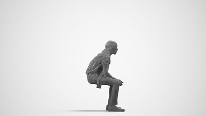 realistic 3D people boy kids, render-ready for V-Ray and Corona, FBX OBJ, wireframe side view