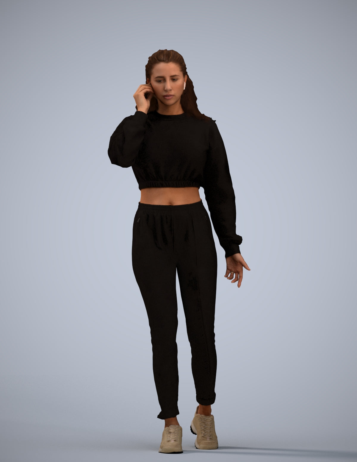 scanned 3D woman sport, photogrammetry people for Enscape and V-Ray