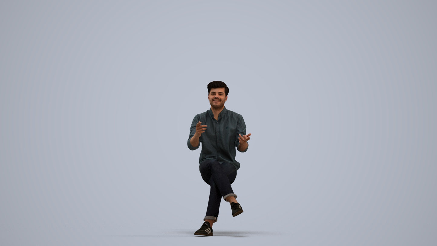 photogrammetry 3D man casual pool, realistic human model archviz FBX, standing pose render