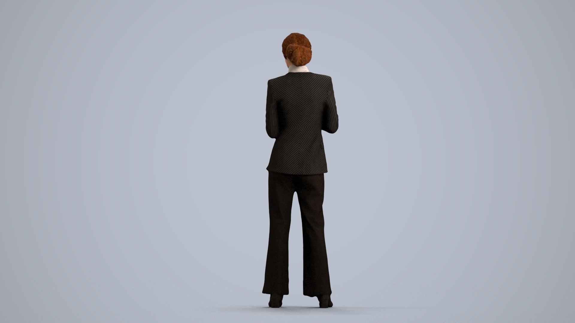 3D people model woman business, scanned human for 3ds Max rendering, front view render