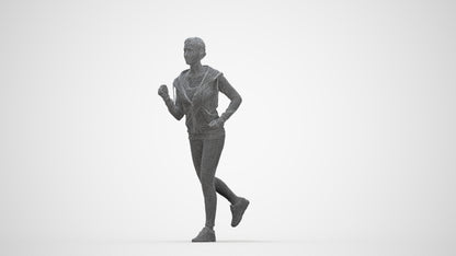 photogrammetry 3D woman sport, realistic human model archviz FBX, wireframe back view