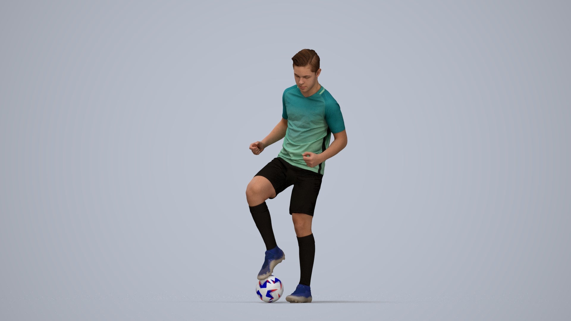 scanned 3D man sport, photogrammetry people for Enscape and V-Ray, top-down view render