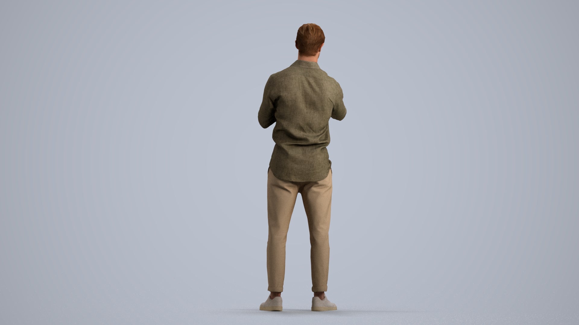 photogrammetry 3D man casual standing, realistic human model archviz FBX, front view render