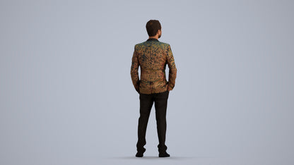 photogrammetry 3D man formal formalaffairs, realistic human model archviz FBX, front view render