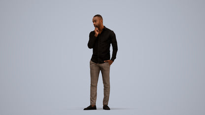 scanned 3D man business standing, photogrammetry people for Enscape and V-Ray, standing pose render