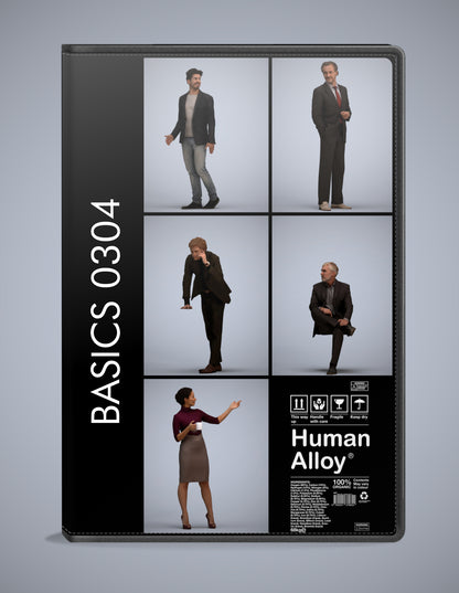 realistic 3D people business set, 5 render-ready models for V-Ray and Corona