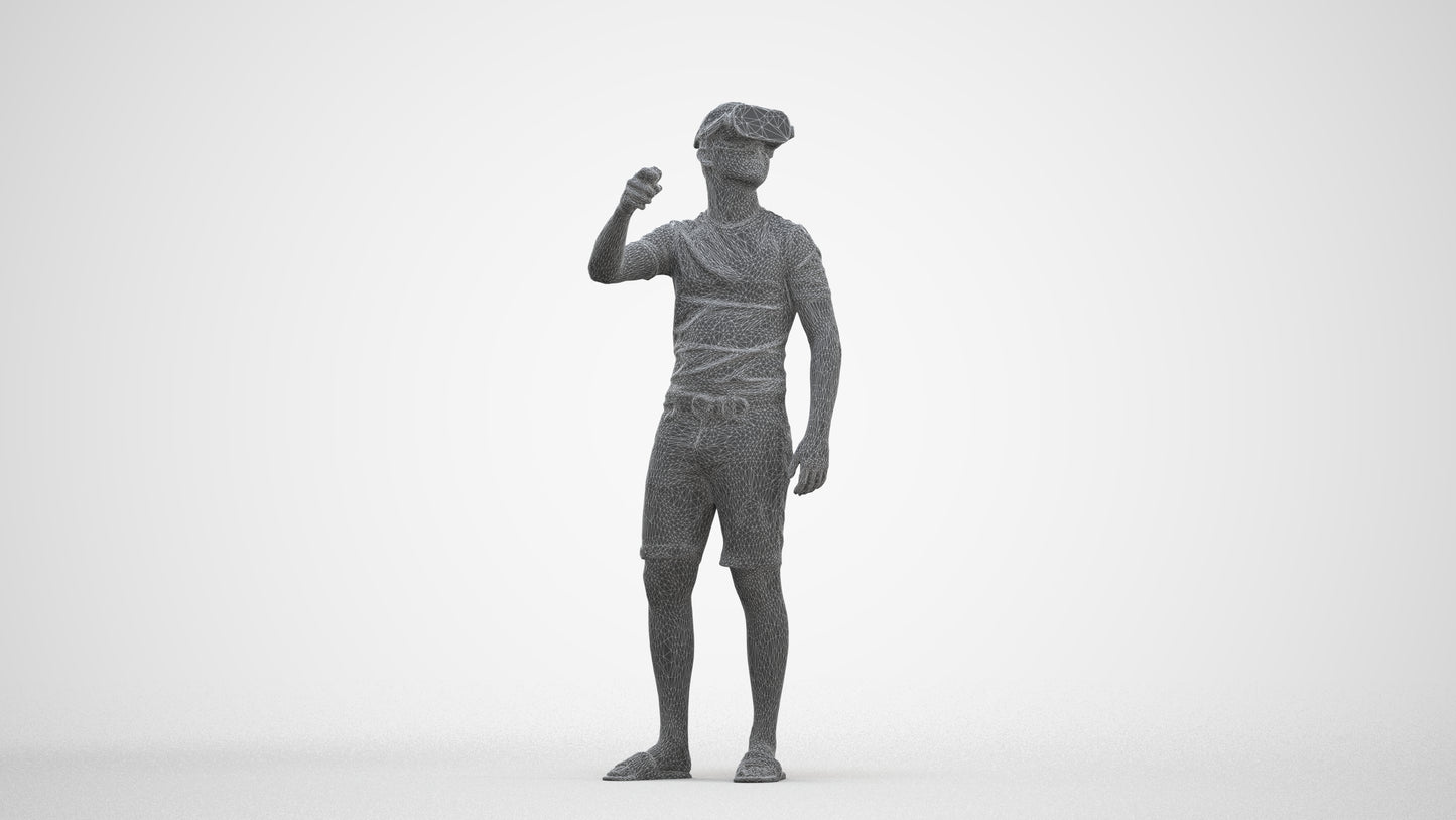 photogrammetry 3D boy casual kids, realistic human model archviz FBX, three-quarter front view render