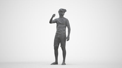 photogrammetry 3D boy casual kids, realistic human model archviz FBX, three-quarter front view render