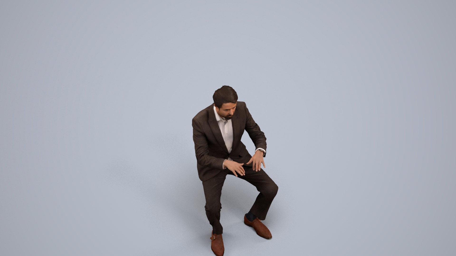 scanned 3D man business, photogrammetry people for Enscape and V-Ray, back view render