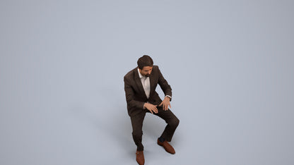 scanned 3D man business, photogrammetry people for Enscape and V-Ray, back view render
