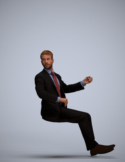 3D people model man business driving, scanned human for 3ds Max rendering