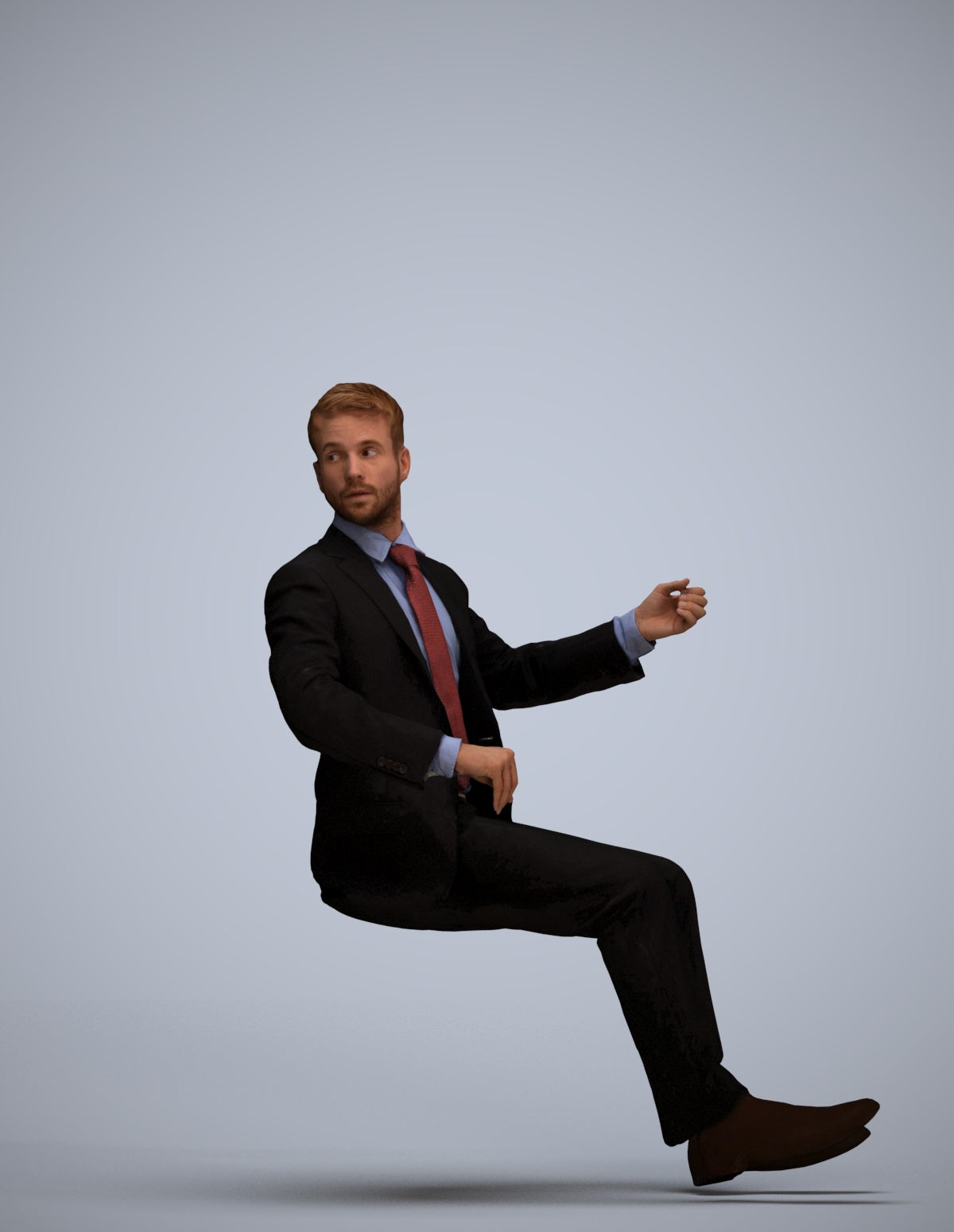 3D people model man business driving, scanned human for 3ds Max rendering