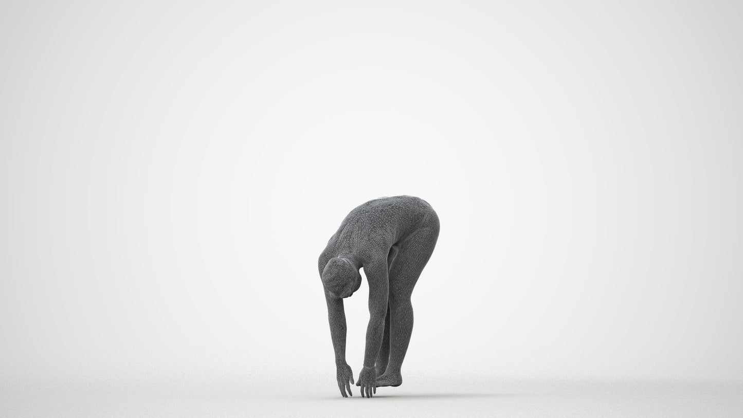 photogrammetry 3D woman sport pool, realistic human model archviz FBX, square thumbnail
