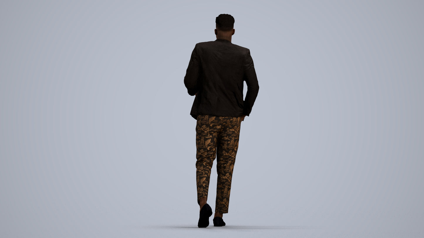 scanned 3D man formal formalaffairs, photogrammetry people for Enscape and V-Ray, front view render