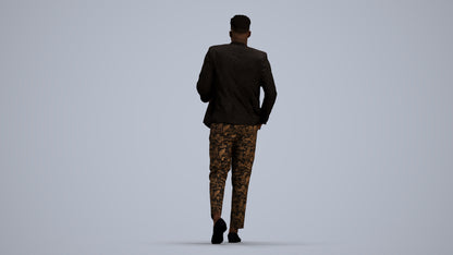 scanned 3D man formal formalaffairs, photogrammetry people for Enscape and V-Ray, front view render