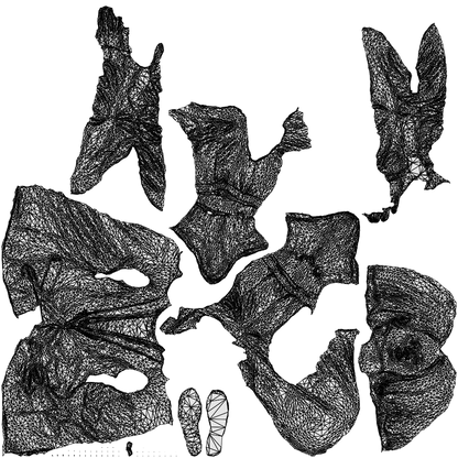 scanned 3D woman business, photogrammetry people for Enscape and V-Ray, wireframe top-down view